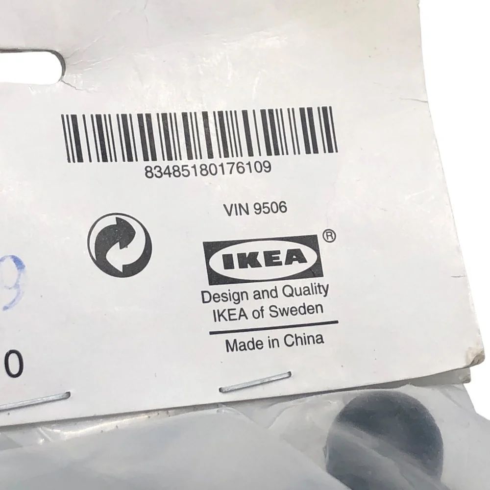 IKEA Index/Krona 2 Pcs Black Metal Curtain Rod Spiral Finials